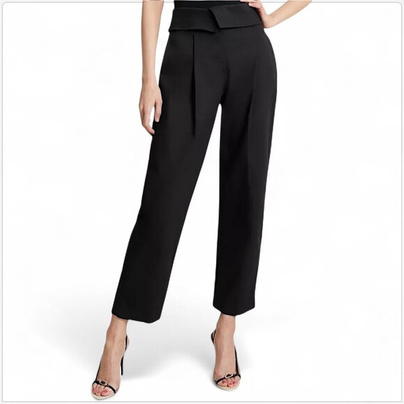 A.L.C. Black Coby Paperbag Waist Double Weave Tailoring Pants Pleated NWT New 0 - Picture 1 of 8